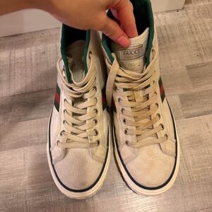Gucci Men's Beige High-Top Sneakers